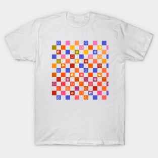 70s Retro Checkered Pattern T-Shirt